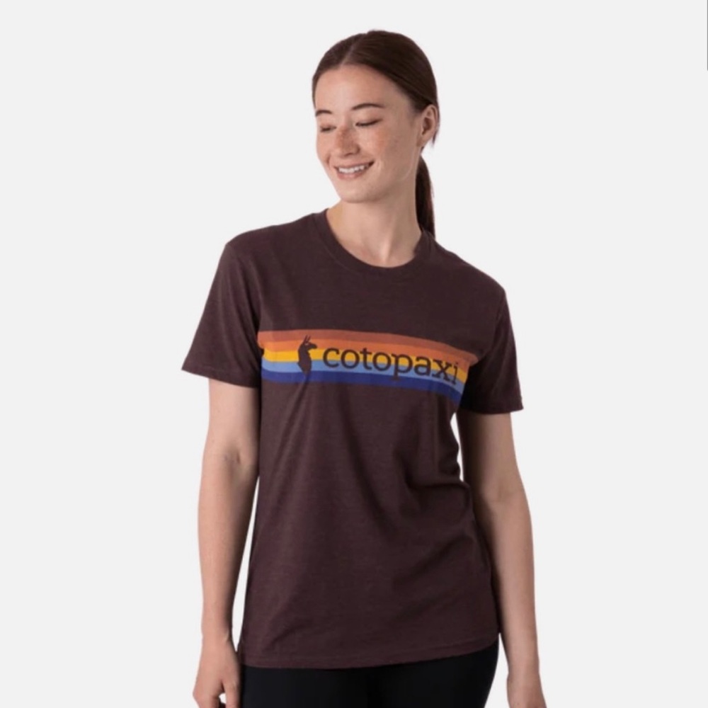 Cotopaxi On the Horizon Graphic Tee “Black Iris” Womens sizing NWT